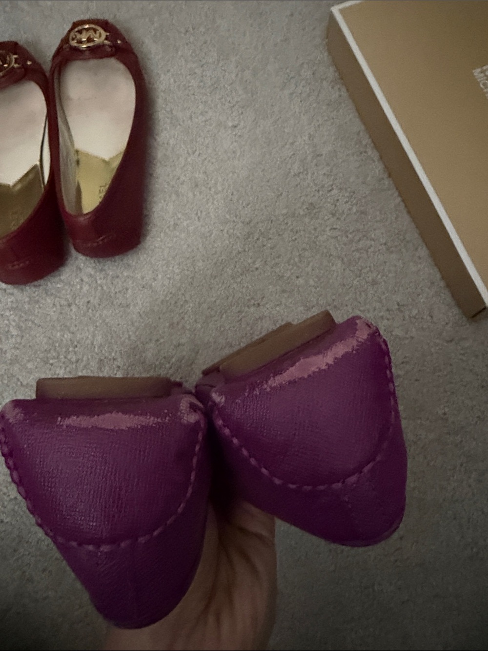 Michael Kors Magenta Logo Round-Toe Ballet Flats - Picture 4 of 4